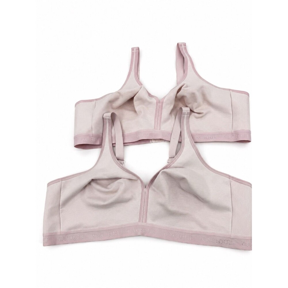 Cacique Light Pink Wireless Lounge Bras Classic Size 50D Plus Lot of 2